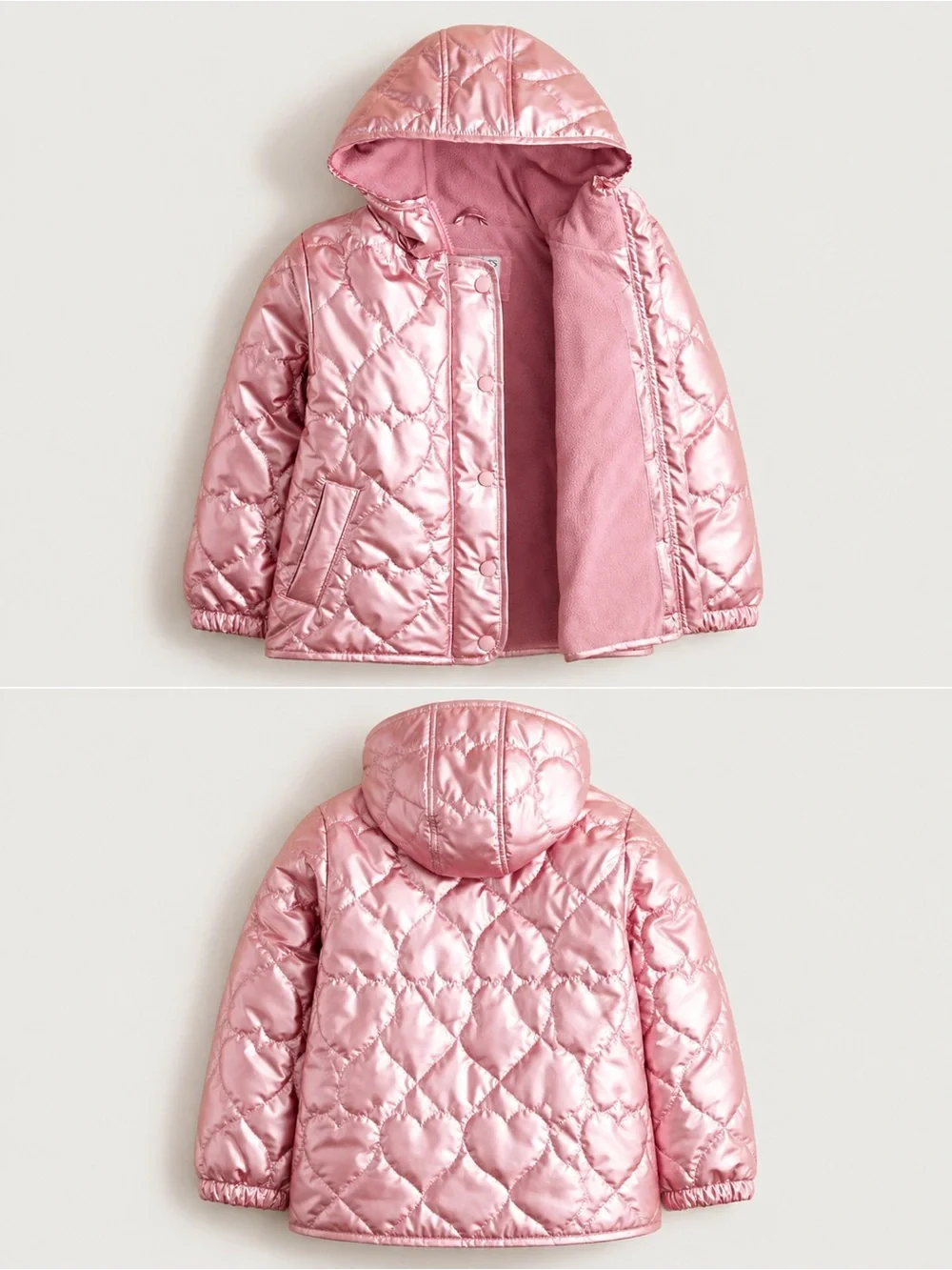 🆕 J. Crew Pippa Metallic Quilted Hooded Jacket with Primaloft